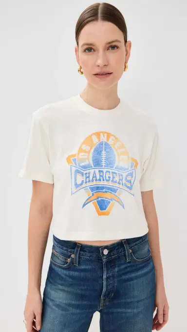 Junk Food Chargers Mock Neck Crop Tee White | Thumbnail 2 Junk Food Chargers Mock Neck Crop Tee White | Thumbnail 2