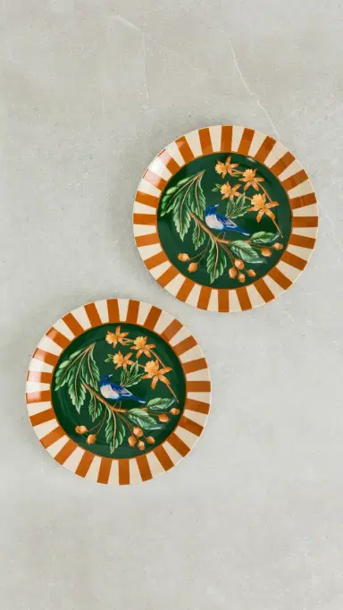 FARM Rio Floral Bird Dinner Plates Set of 2 Multi One Size | Thumbnail 2