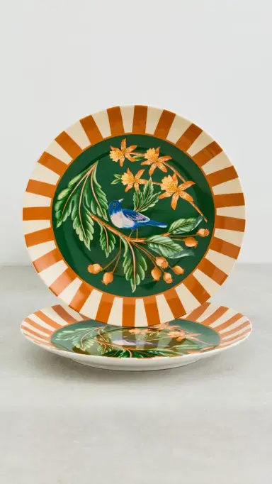FARM Rio Floral Bird Dinner Plates Set of 2 Multi One Size | Thumbnail 5