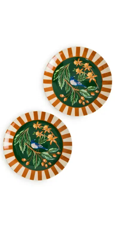 FARM Rio Floral Bird Dinner Plates Set of 2 Multi One Size | Thumbnail 1