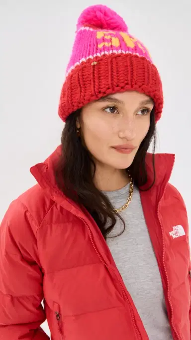 Lele Sadoughi The Ski Beanie Red Hot | Thumbnail 2 Lele Sadoughi The Ski Beanie Red Hot | Thumbnail 2
