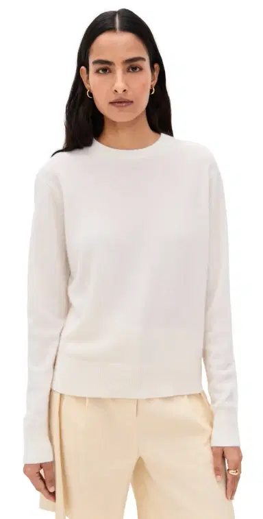 White + Warren Cashmere Crew Pullover oft White | Thumbnail 1