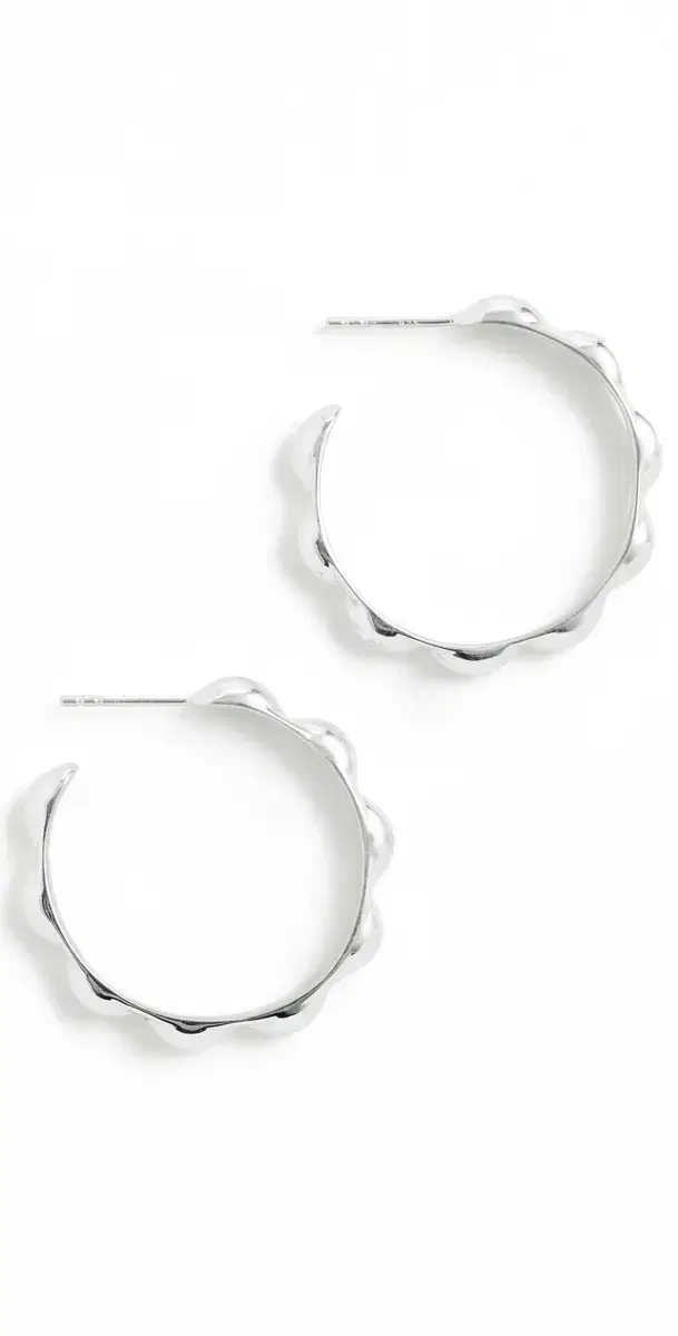 Selena Scalloped Hoops Silver One Size