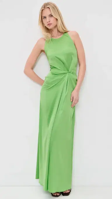STAUD Jaelyn Silk Dress Sprout | Thumbnail 2 STAUD Jaelyn Silk Dress Sprout | Thumbnail 2