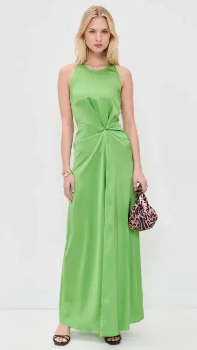 STAUD Jaelyn Silk Dress Sprout | Thumbnail 5 STAUD Jaelyn Silk Dress Sprout | Thumbnail 5