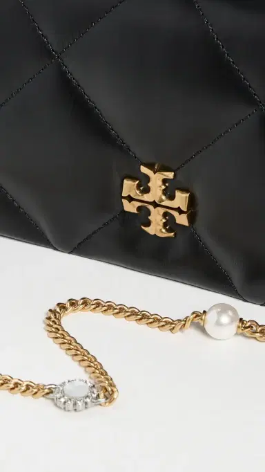 Tory Burch Kira Diamond Quilt Charm Chain Wallet Black One Size | Thumbnail 5