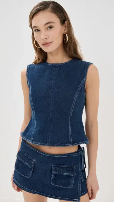 LIONESS Countryside Top Blue Denim L | Thumbnail 2