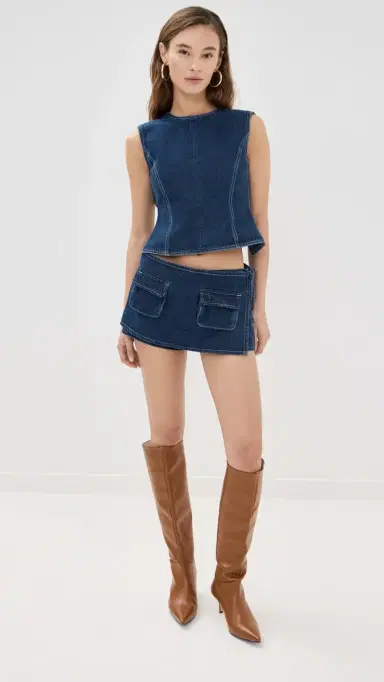 LIONESS Countryside Top Blue Denim L | Thumbnail 5