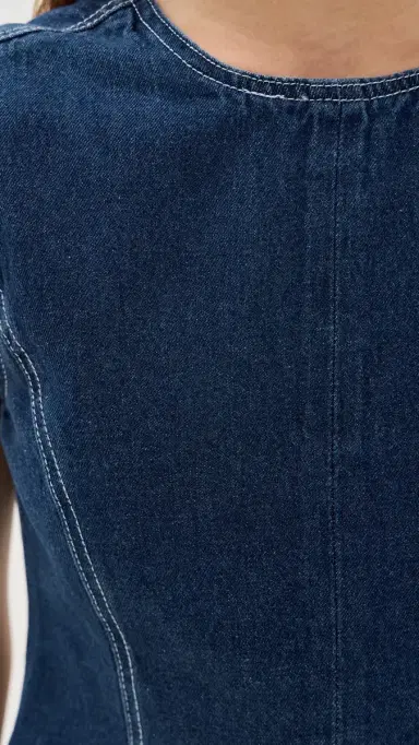 LIONESS Countryside Top Blue Denim L | Thumbnail 6