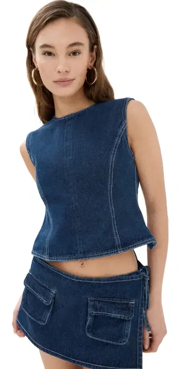 LIONESS Countryside Top Blue Denim L | Thumbnail 1