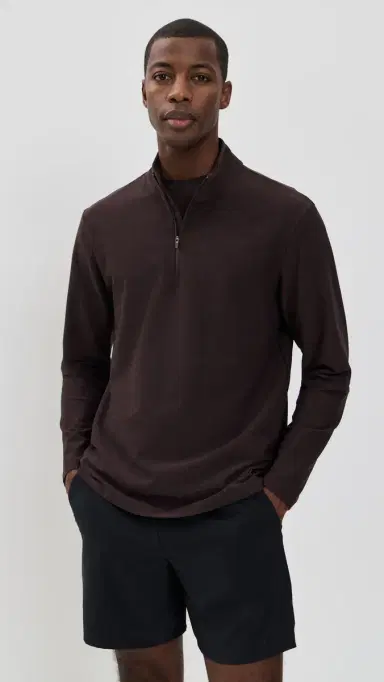 Beyond Yoga Spacedye Terrain Quarter Zip Pullover Dark Chocolate Heather | Thumbnail 2