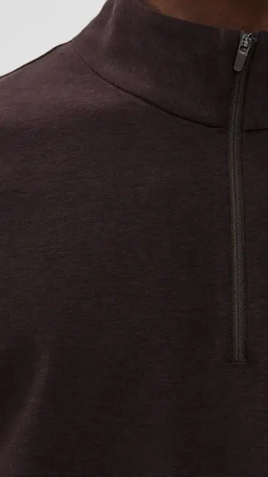 Beyond Yoga Spacedye Terrain Quarter Zip Pullover Dark Chocolate Heather | Thumbnail 6
