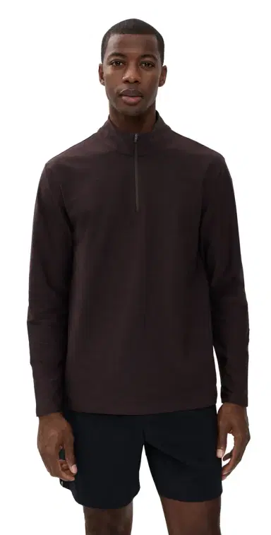 Beyond Yoga Spacedye Terrain Quarter Zip Pullover Dark Chocolate Heather | Thumbnail 1