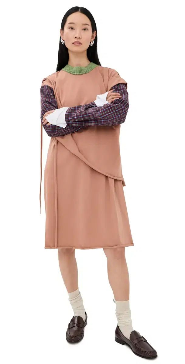 Meryll Rogge Jersey Draped T-hirt Dress Brown