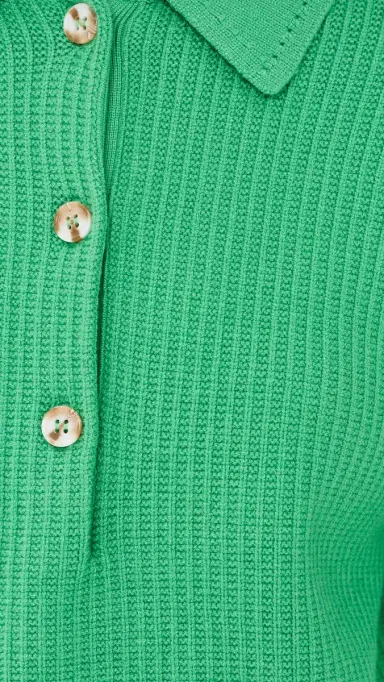 Varley Marlie Knit Polo Sweater Green pruce | Thumbnail 6