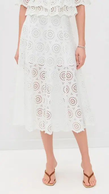 Frame The Solstice Eyelet Skirt White 2 | Thumbnail 2