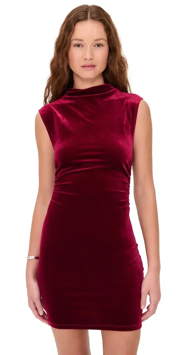 o.p.t o. p.t Katia Velvet ini Dress Burgundy