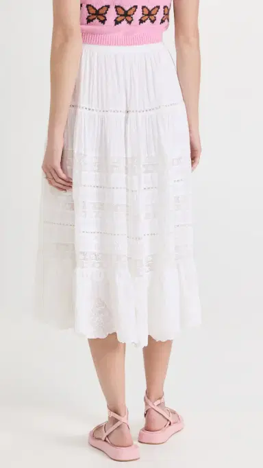 LoveShackFancy Donna Skirt White L | Thumbnail 3