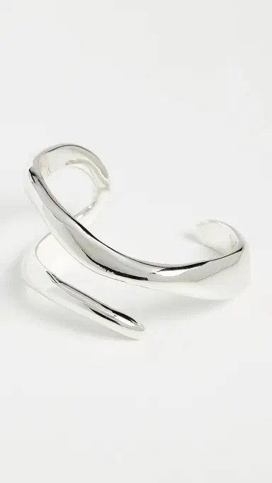 Madewell Sculptural Illusion Cuff Bracelet Warm Silver One Size | Thumbnail 2