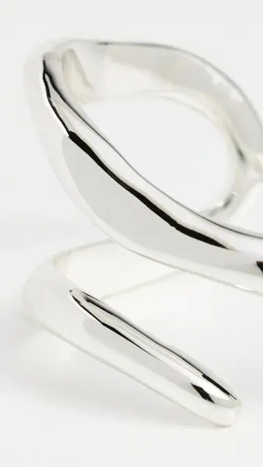Madewell Sculptural Illusion Cuff Bracelet Warm Silver One Size | Thumbnail 4