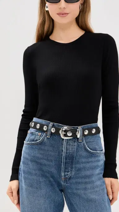 Madewell Western Studded Belt True Black S | Thumbnail 3