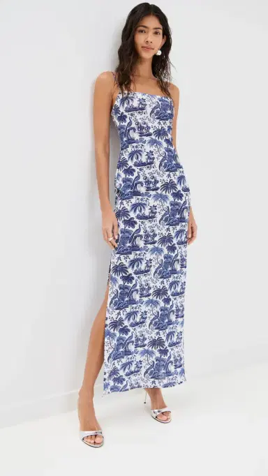 Staud Hastings Dress Blue Toile L | Thumbnail 2