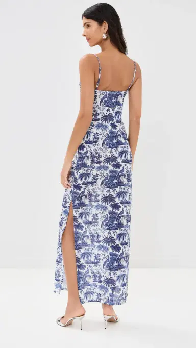 Staud Hastings Dress Blue Toile L | Thumbnail 3