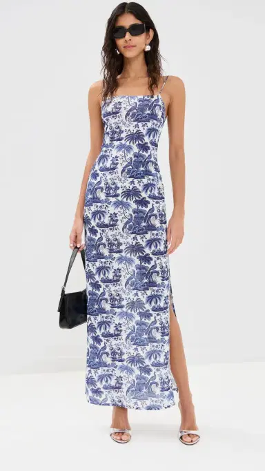 Staud Hastings Dress Blue Toile L | Thumbnail 5