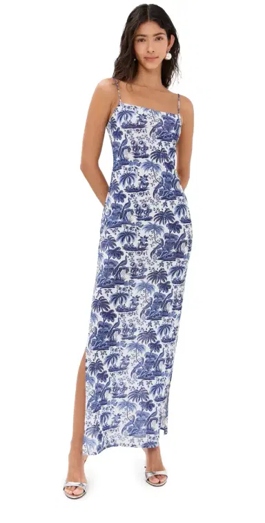 Staud Hastings Dress Blue Toile L | Thumbnail 1
