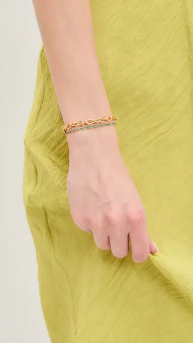 Gwen Beloti Tennis and Gold Chunky Link Set Gold One Size | Thumbnail 3