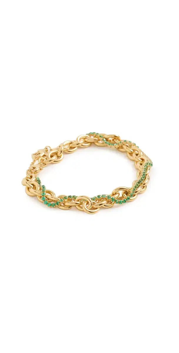 Tennis and Gold Chunky Link Set Gold One Size