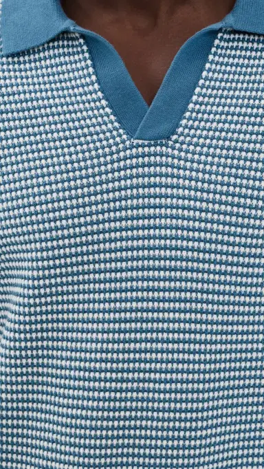Madewell JC Stitch Polo Steel Blue M | Thumbnail 6