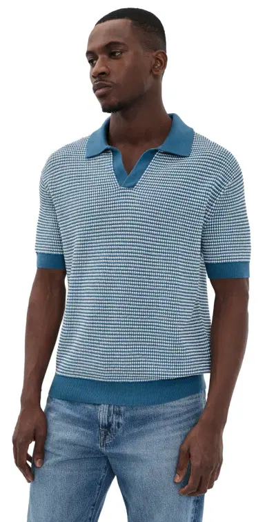 Madewell JC Stitch Polo Steel Blue M | Thumbnail 1