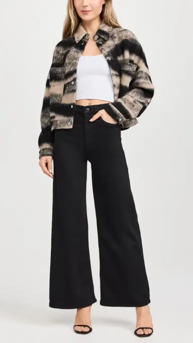 rag & bone Flexi Sofie High Rise Ankle Wide Jeans Black 33 | Thumbnail 3