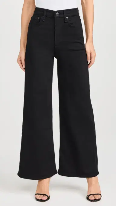 rag & bone Flexi Sofie High Rise Ankle Wide Jeans Black 33 | Thumbnail 4