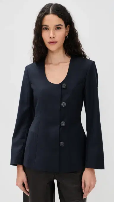 House of Dagmar SB Collarless Blazer Dark Navy 36 | Thumbnail 2