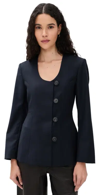 House of Dagmar SB Collarless Blazer Dark Navy 36 | Thumbnail 1
