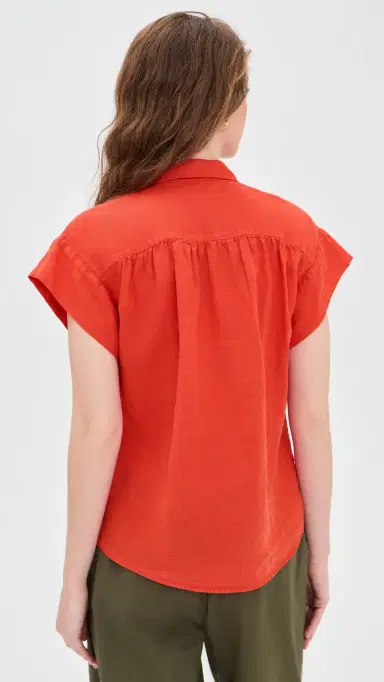 Alex Mill Maddie Blouse in inen Chili | Thumbnail 3 Alex Mill Maddie Blouse in inen Chili | Thumbnail 3