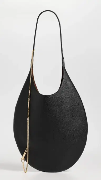 Tory Burch Pierced Soft Bag Black/Gold One Size | Thumbnail 2