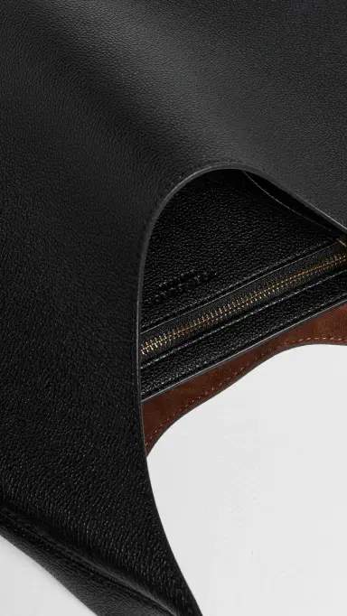 Tory Burch Pierced Soft Bag Black/Gold One Size | Thumbnail 6