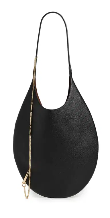 Tory Burch Pierced Soft Bag Black/Gold One Size | Thumbnail 1