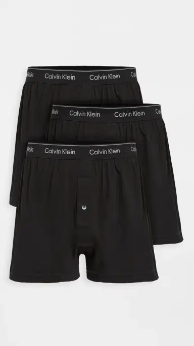 Calvin Klein Underwear Cotton Classic Fit Knit Boxers 3 Pack Black S | Thumbnail 2 Calvin Klein Underwear Cotton Classic Fit Knit Boxers 3 Pack Black S | Thumbnail 2