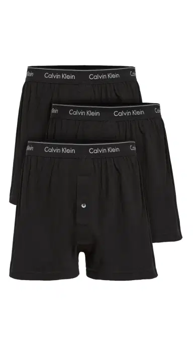 Calvin Klein Underwear Cotton Classic Fit Knit Boxers 3 Pack Black S | Thumbnail 1 Calvin Klein Underwear Cotton Classic Fit Knit Boxers 3 Pack Black S | Thumbnail 1