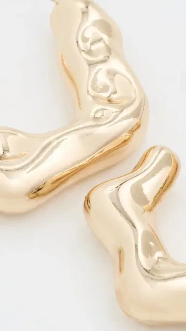 Ettika Bubble Wave Hoop Earrings Gold One Size | Thumbnail 4