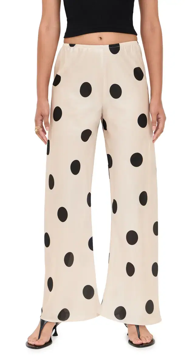 Ellie Pants White/Black Dot