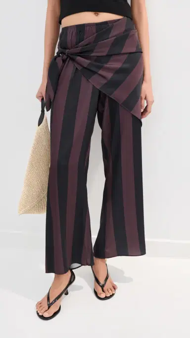 LE BOP Ellie Pants Chocolate/Black Stripe | Thumbnail 2 LE BOP Ellie Pants Chocolate/Black Stripe | Thumbnail 2