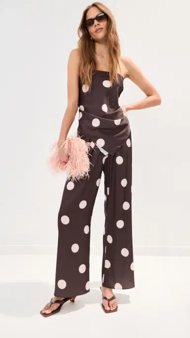 LE BOP Ellie Pants Brown/Pink Dot | Thumbnail 2