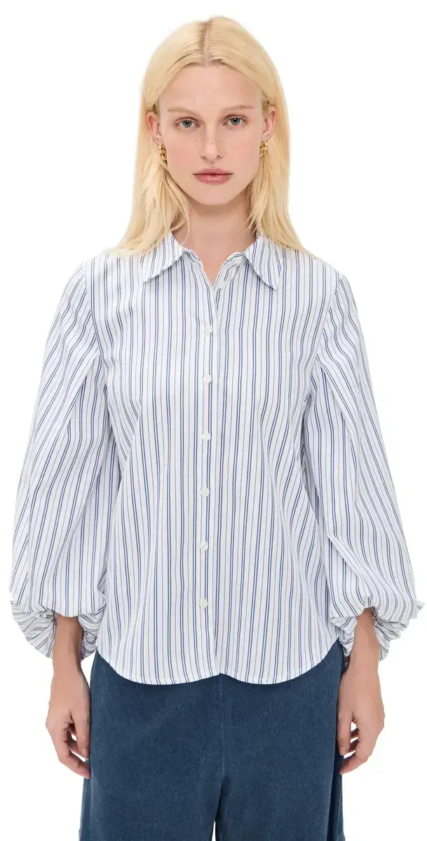 Marina tripe Top White/French Blue