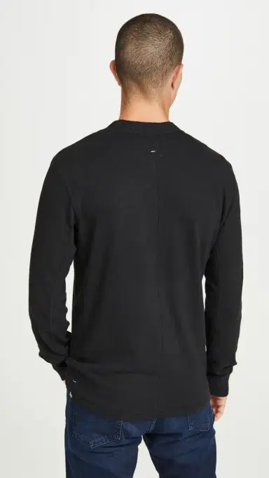 rag & bone Long Sleeve Classic Henley Jet Black | Thumbnail 3 rag & bone Long Sleeve Classic Henley Jet Black | Thumbnail 3