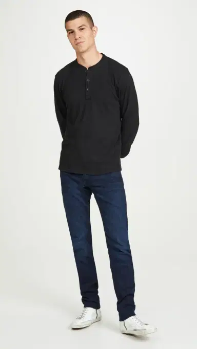 rag & bone Long Sleeve Classic Henley Jet Black | Thumbnail 5 rag & bone Long Sleeve Classic Henley Jet Black | Thumbnail 5